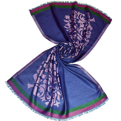 Dark blue modal scarves and shawls from India