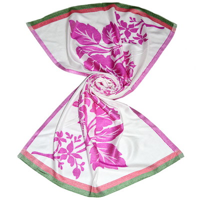 large pink ornate design modal scarf