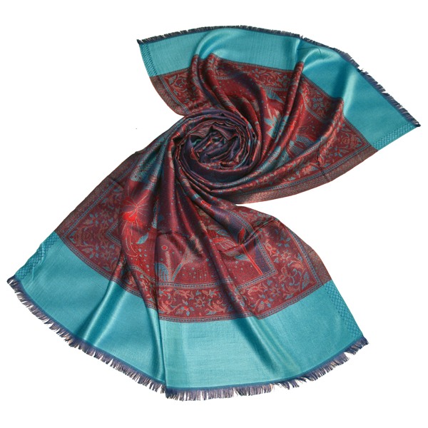 azure floral design premium quality modal scarf