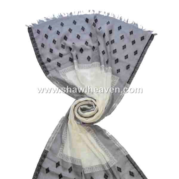 cutwork jacquard shawls for ladies in premium cotton