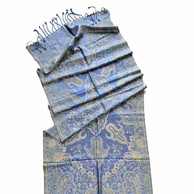 Blue/silver muffler scarf, made in india