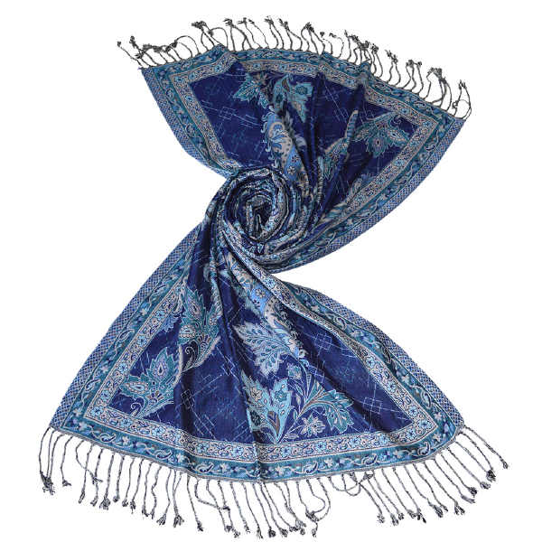 Purple black floral jacquard shawl/hijab in pure viscose