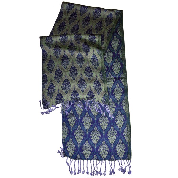 fancy royal blue patterned viscose football scarf made in india